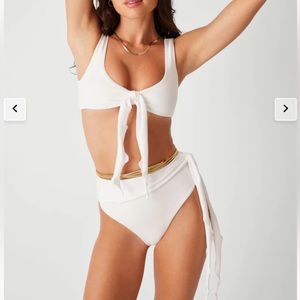 Frankies Bikinis Gaia Set - top and bottom - Pam Anderson collection - White